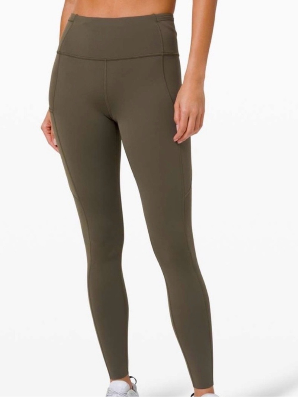 Lululemon Fast & Free Dark Olive sz 12 Leggings Legging Running High Waist